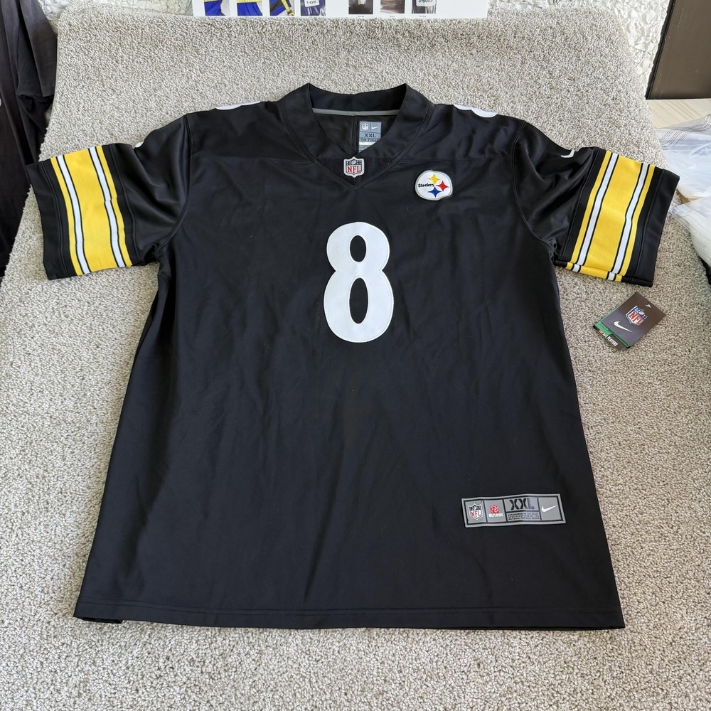 Pittsburgh Steelers Jersey Mens 2XL Black NFL Football Nike On Field 8 Pickett